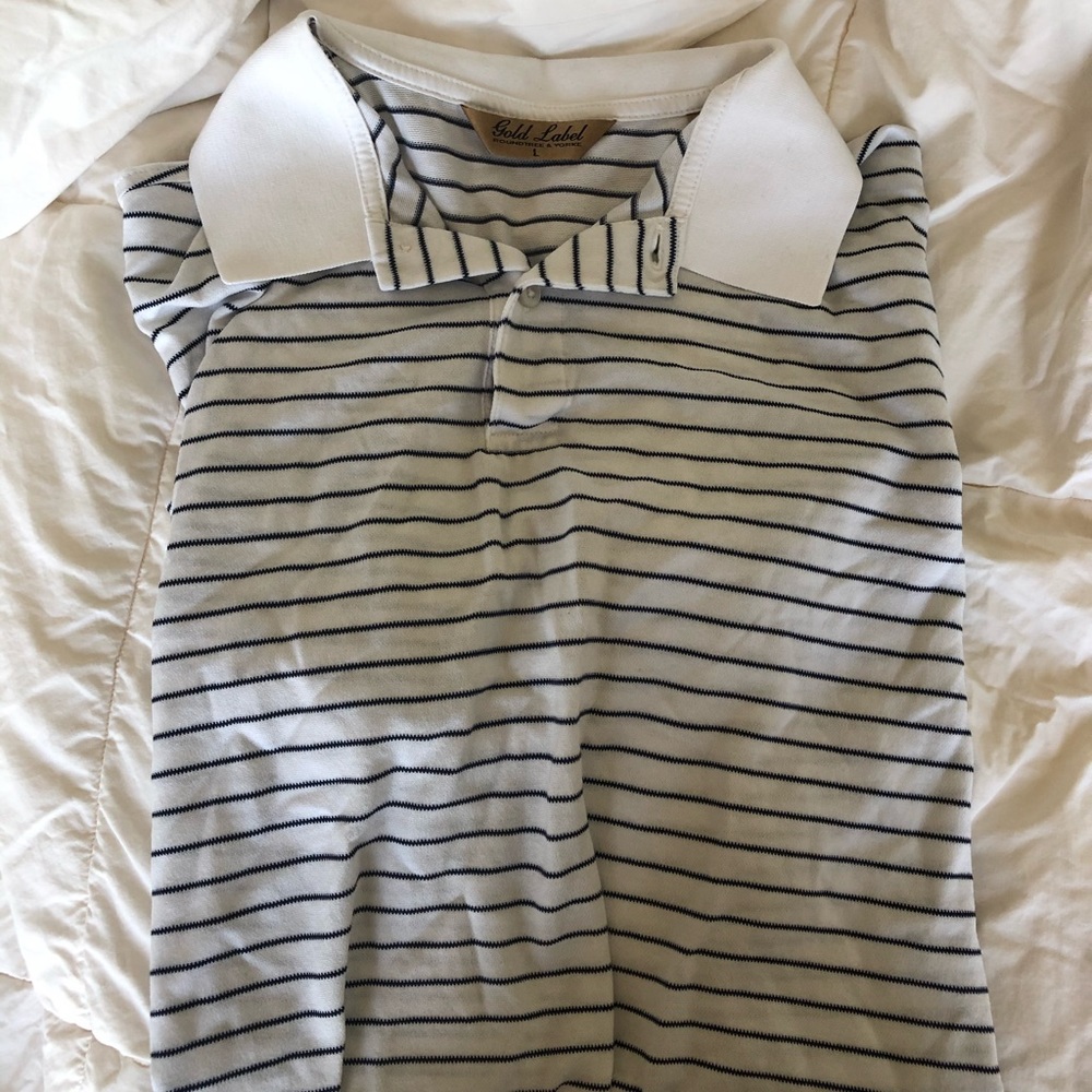 Roundtree & York Gold Label Striped Polo